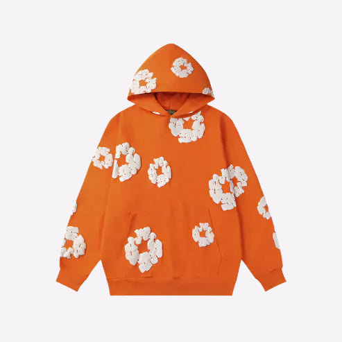 Unisex Hoodie Blomstret Bomuldsblanding Sort Hvid Blå Grøn Rød — Image 6