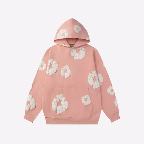 Unisex Hoodie Blomstret Bomuldsblanding Sort Hvid Blå Grøn Rød — Image 10