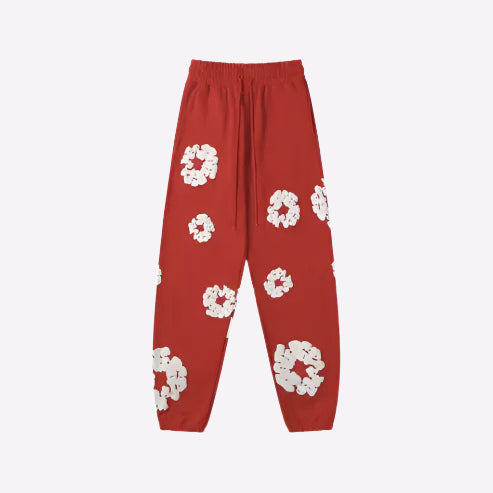 Unisex Joggingbukser Blomstermønster Bomuldsblanding Komfort — Image 2