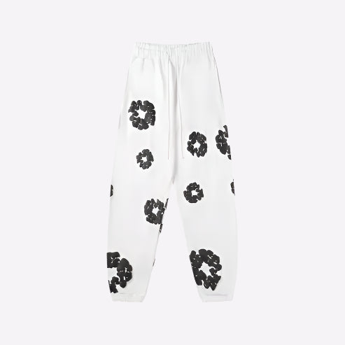 Unisex Joggingbukser Blomstermønster Bomuldsblanding Komfort — Image 3