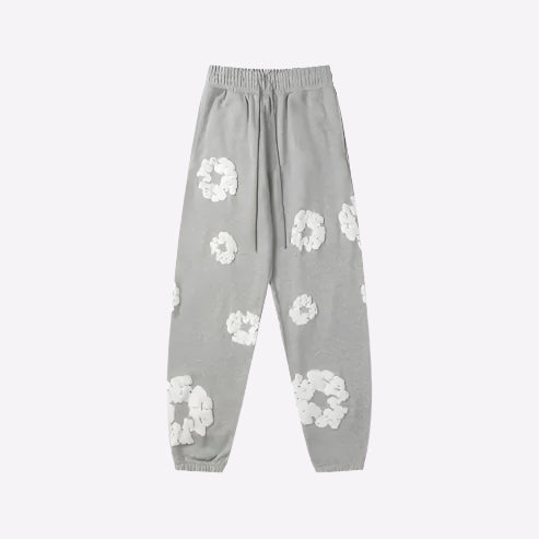 Unisex Joggingbukser Blomstermønster Bomuldsblanding Komfort — Image 7