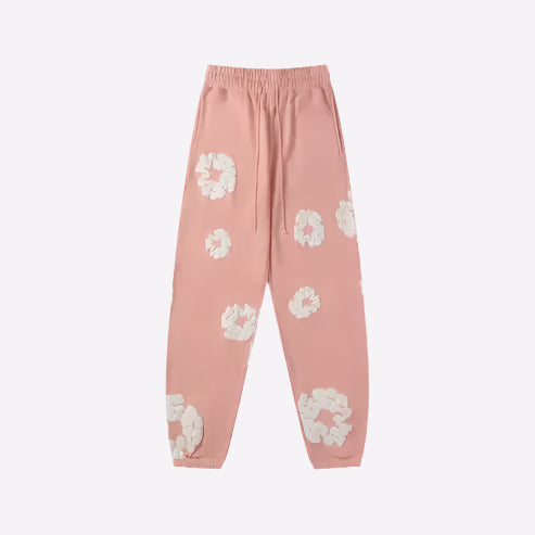 Unisex Joggingbukser Blomstermønster Bomuldsblanding Komfort — Image 8