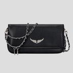 Elegant Kvinde Læder Clutch Taske med Kæde Skulderrem Sort/Hvid — Image 2
