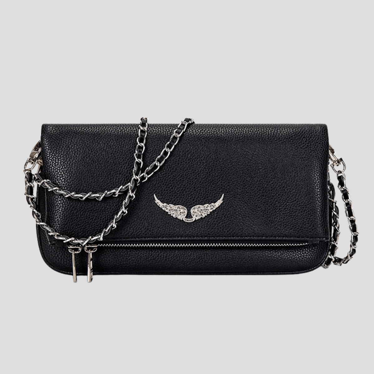 Elegant Kvinde Læder Clutch Taske med Kæde Skulderrem Sort/Hvid — Image 2