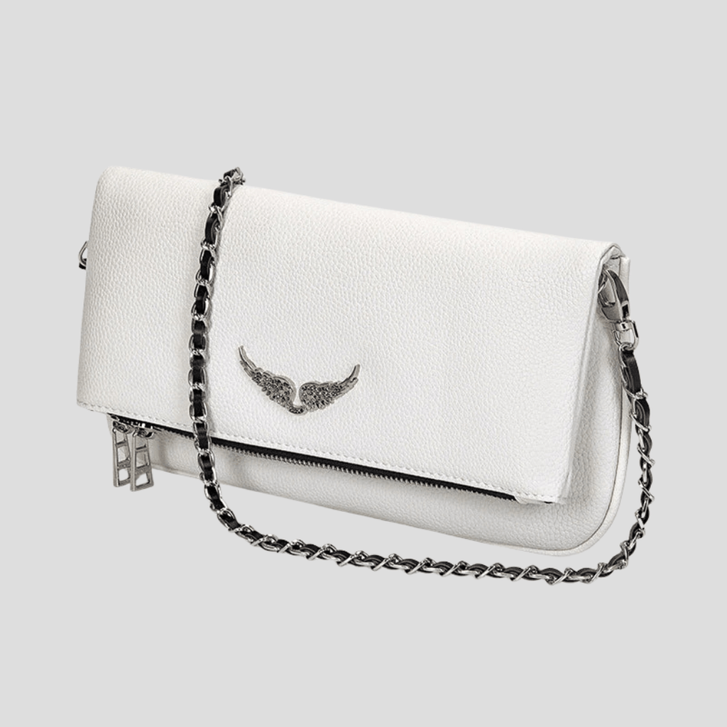 Elegant Kvinde Læder Clutch Taske med Kæde Skulderrem Sort/Hvid — Image 3