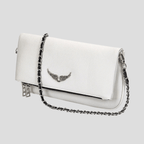 Elegant Kvinde Læder Clutch Taske med Kæde Skulderrem Sort/Hvid — Image 3