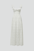 Women’s Maxi Dress with Square Neck and Ruffle Straps