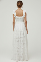 Women’s Maxi Dress with Square Neck and Ruffle Straps