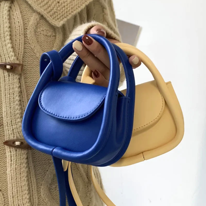 Stilfuld Kvinde Mini Crossbody Taske i Brun PU Læder med Justerbar Rem — Image 8