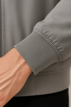 Elegant Herrejakke med Lynlås i Grå Polyester — Image 3