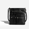 Dame Crossbody Taske Syntetisk Læder Justerbar Rem Lynlåslommer — Image 7