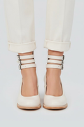 Women’s Heeled Shoes with Straps and Closed Round Toe