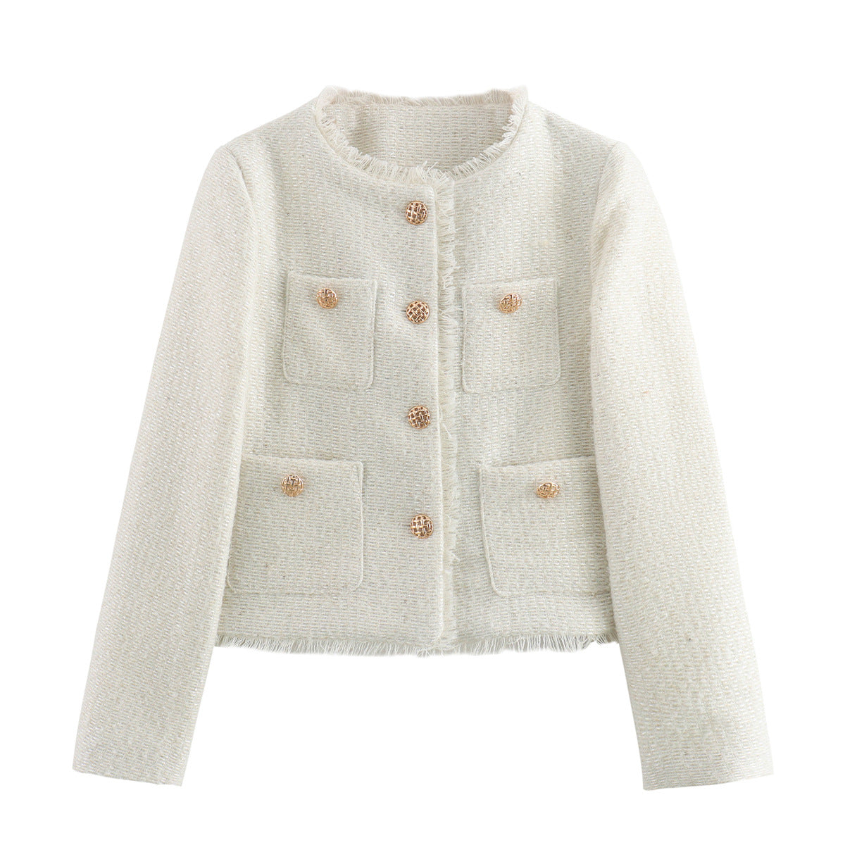 Elegant Bouclé Jakke til Kvinder - Beige, Sort, Rød, Hvid - Klassisk Design — Image 10