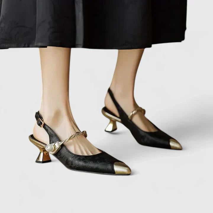 Women's Orthopaedic Heels with Textured Upper for Formal Occasions