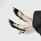 Women's Orthopaedic Heels with Textured Upper for Formal Occasions