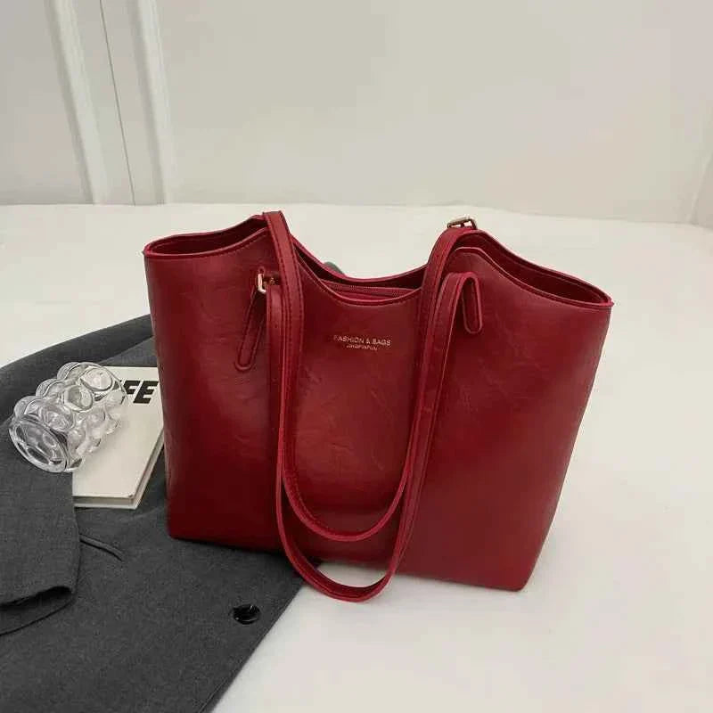 Fashion & Bags Dame Håndtaske PU-læder Rød Elegant Skuldertaske — Image 6