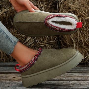 Unisex Vinter Slip-On Hjemmesko Fleeceforet Skridsikker Sål Broderet Kant — Image 7