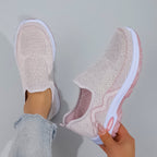 Fashion Dame Slip-On Sneakers Strikket Åndbar Lilla — Image 4