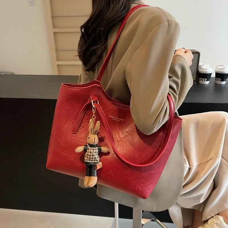 Fashion & Bags Dame Håndtaske PU-læder Rød Elegant Skuldertaske — Image 7