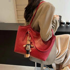 Fashion & Bags Dame Håndtaske PU-læder Rød Elegant Skuldertaske — Image 7