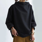Elegant Oversize Bluse til Kvinder Sort Polyester Løs Pasform — Image 4