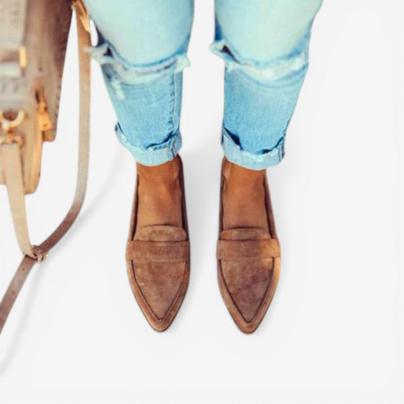 Brand Dame Loafers Ruskind Sort Leopard Flade Sko Elegant Komfort — Image 3