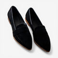 Brand Dame Loafers Ruskind Sort Leopard Flade Sko Elegant Komfort — Main Image