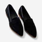 Brand Dame Loafers Ruskind Sort Leopard Flade Sko Elegant Komfort — Main Image