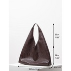 Elegant Flettet Skuldertaske i Læder til Kvinder - Brun, Sort, Blå, Leopard, Bordeaux, Beige — Image 11