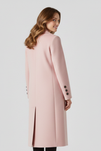 Women Coat with Lapel Collar and Button Closure