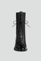Women’s Ankle Boots with Lace Fastening and Block Heel