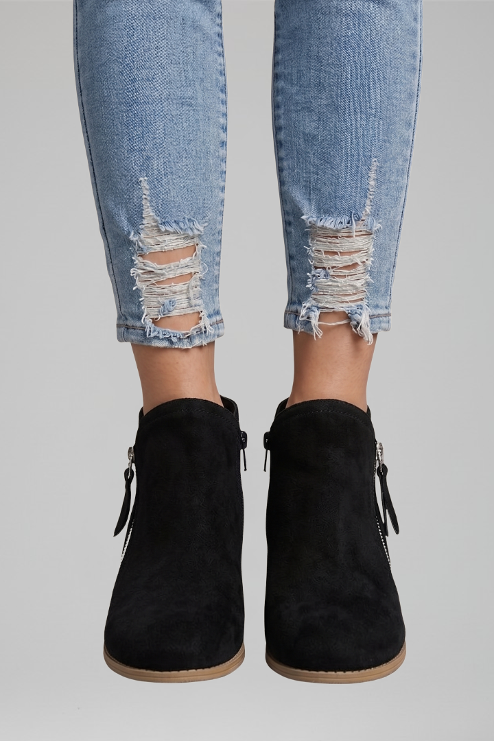 Women's Ankle Boots with Side Zipper for Fall