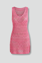 Women’s Beach Dress with Scoop Neck and Sleeveless Design