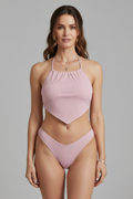 Women’s Bikini Set with Halter Top and High Cut Bottom
