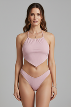 Women’s Bikini Set with Halter Top and High Cut Bottom