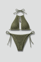 Women’s Bikini Set with Halter Top and Tie Bottom