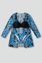 Women’s Bikini Set with Kimono and High Waist Bottom