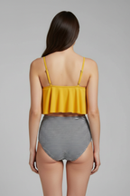 Women’s Bikini Set with Ruffle Top and High Waist