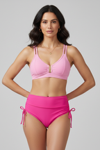 Women’s Bikini Set with Split Straps and High Waist Bottom
