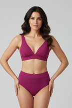 Women’s Bikini Set with V-Neck Top and High Waist