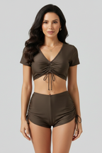 Women’s Bikini Set with V Neck and Side Ties