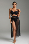 Women’s Bikini Set with Wrap Top and Mesh Skirt