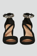 Women’s Block Heel Sandals with Crisscross Straps and Ankle Band