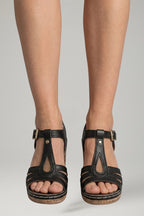 Women's Block Heel Sandals with Cushioned Insole and Open Upper