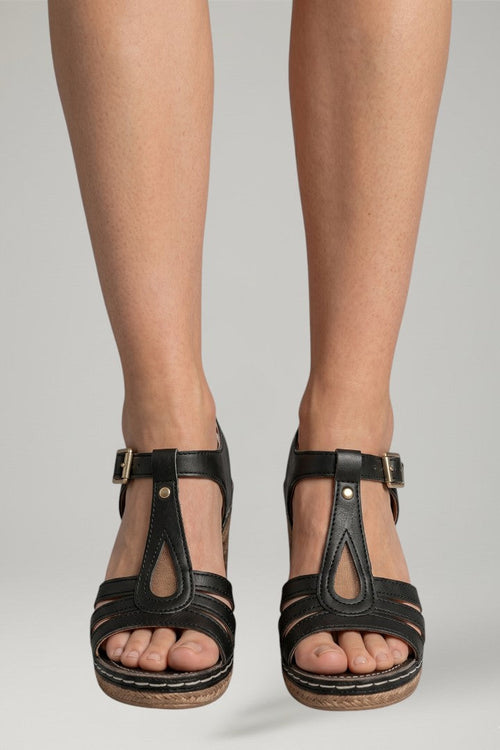 Women's Block Heel Sandals with Cushioned Insole and Open Upper