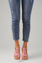 Women's Block Heel Sandals with Cushioned Insole and Strap Design