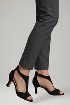 Women's Block Heel Sandals with Cutout Upper