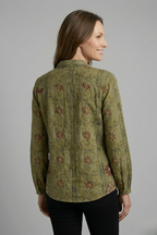 Women’s Blouse with Button Closure and Long Sleeves