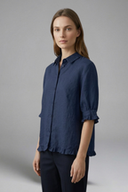 Women’s Blouse with Button Closure and Short Sleeves