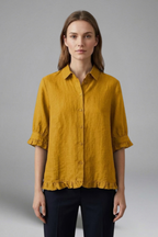 Women’s Blouse with Button Closure and Short Sleeves